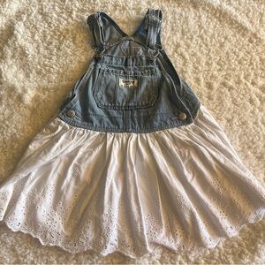 Denim and White Skirtall/ Overall Dress